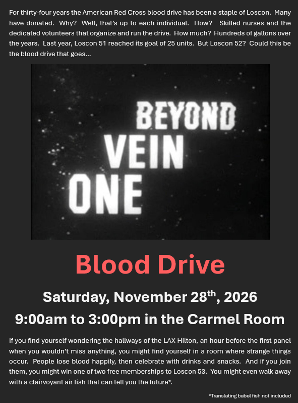 One Vein Beyond Loscon 52 Blood Drive